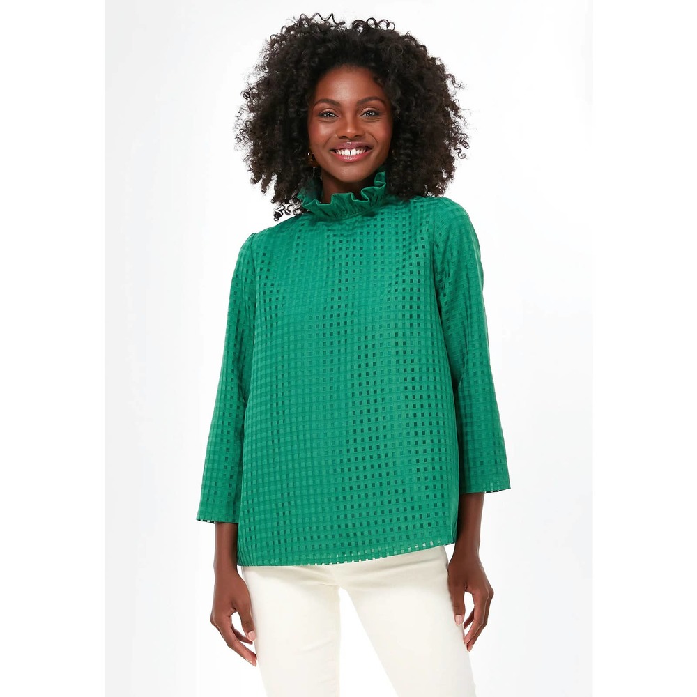 TUCKERNUCK Emerald Green Burnout Faye Blouse NWT Size XXL